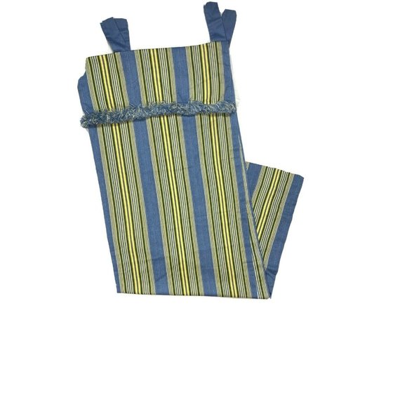 2 Discontinued Waverly Yacht Club Stripe Curtains Panels Tab Top Drapes Rare 61" - Picture 5 of 9